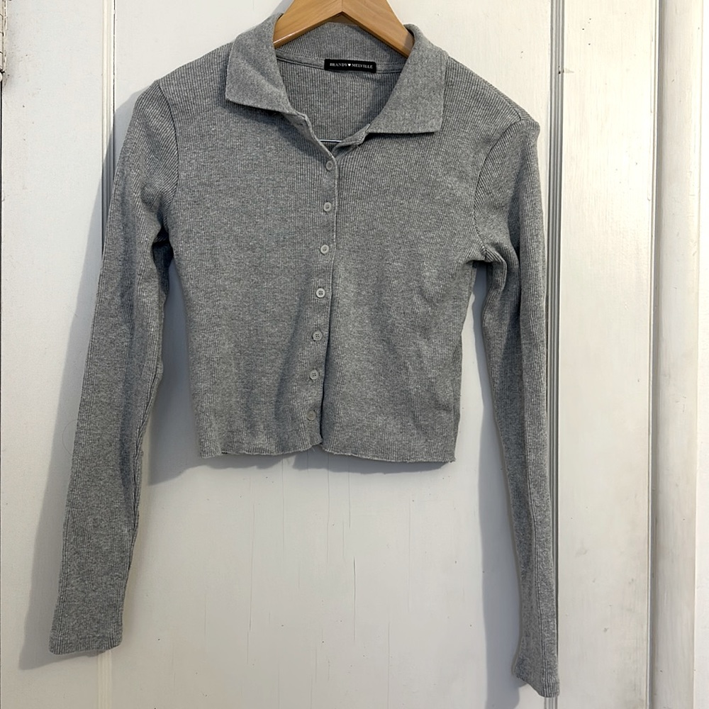 Brandy Melville Collared Button Top - image 1